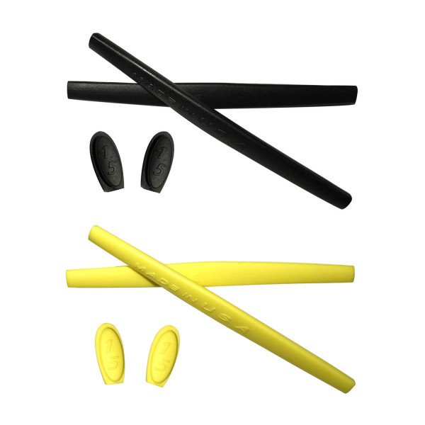 HKUCO Black/Yellow Replacement Silicone Leg Set For Oakley Mars Sunglasses Earsocks Rubber Kit