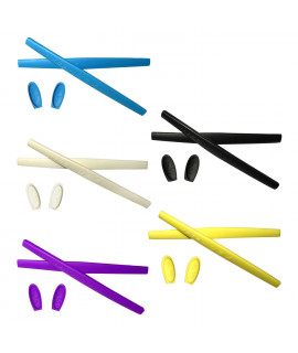 HKUCO Blue/Black/Yellow/White/Purple Replacement Silicone Leg Set For Oakley Mars Sunglasses Earsocks Rubber Kit