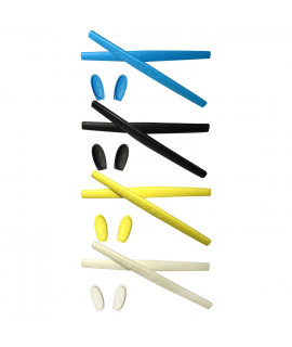 HKUCO Blue/Black/Yellow/White Replacement Silicone Leg Set For Oakley Mars Sunglasses Earsocks Rubber Kit