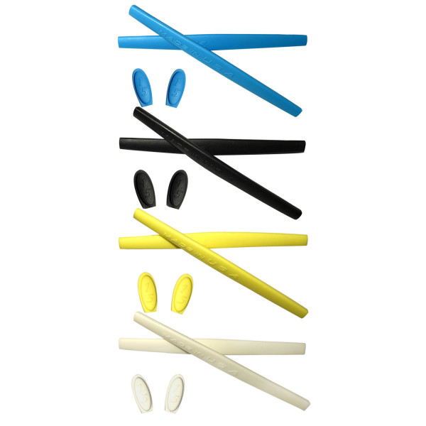 HKUCO Blue/Black/Yellow/White Replacement Silicone Leg Set For Oakley X Metal XX Sunglasses Earsocks Rubber Kit