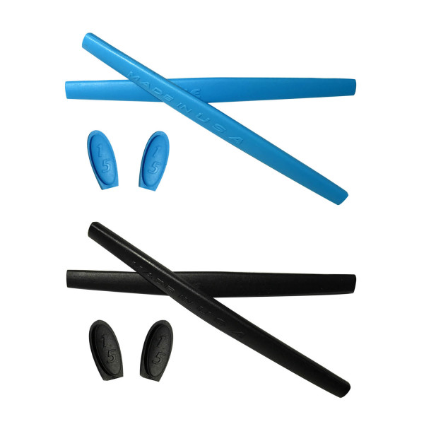 HKUCO Blue/Black Replacement Silicone Leg Set For Oakley Penny Sunglasses Earsocks Rubber Kit