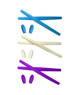 HKUCO Blue/White/Purple Replacement Silicone Leg Set For Oakley Mars Sunglasses Earsocks Rubber Kit