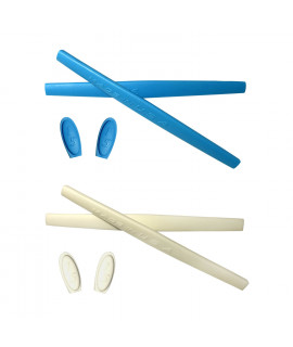 HKUCO Blue/White Replacement Silicone Leg Set For Oakley Mars Sunglasses Earsocks Rubber Kit