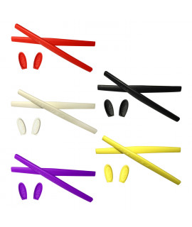 HKUCO Red/Black/Yellow/White/Purple Replacement Silicone Leg Set For Oakley Mars Sunglasses Earsocks Rubber Kit