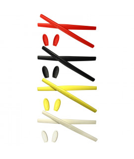 HKUCO Red/Black/Yellow/White Replacement Silicone Leg Set For Oakley Mars Sunglasses Earsocks Rubber Kit