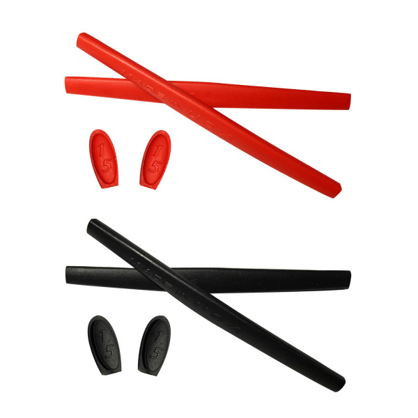 HKUCO Red/Black Replacement Silicone Leg Set For Oakley Mars Sunglasses Earsocks Rubber Kit