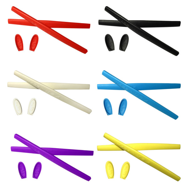 HKUCO Red/Blue/Black/Yellow/White/Purple Replacement Silicone Leg Set For Oakley Mars Sunglasses Earsocks Rubber Kit