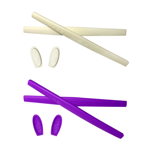 HKUCO White/Purple Replacement Silicone Leg Set For Oakley Penny Sunglasses Earsocks Rubber Kit