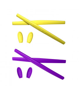 HKUCO Yellow/Purple Replacement Silicone Leg Set For Oakley Mars Sunglasses Earsocks Rubber Kit