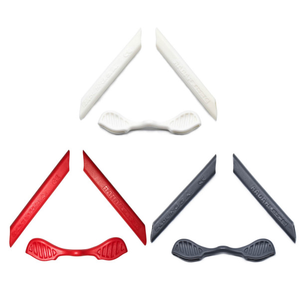 HKUCO Red/Grey/White Replacement Silicone Leg Set For Oakley Radarlock Sunglasses Earsocks Rubber Kit