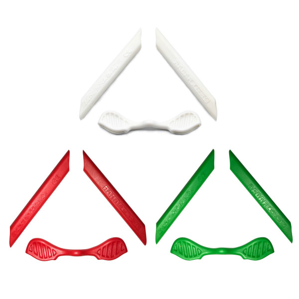 HKUCO Red/Green/White Replacement Silicone Leg Set For Oakley Radarlock Sunglasses Earsocks Rubber Kit