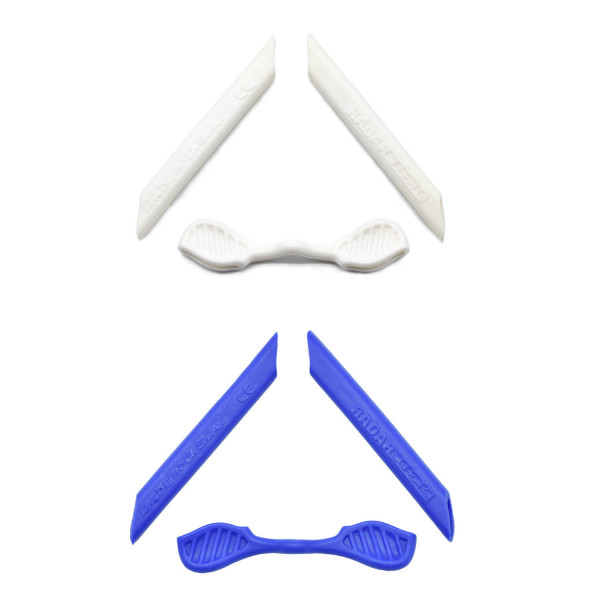HKUCO Blue/White 2 Pairs Replacement Silicone Leg Set For Oakley Radarlock Sunglasses Earsocks Rubber Kit