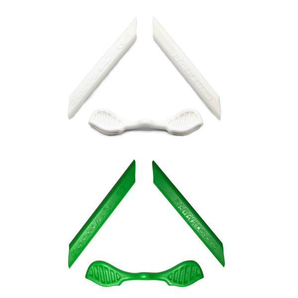 HKUCO Green/White 2 Pairs Replacement Silicone Leg Set For Oakley Radarlock Sunglasses Earsocks Rubber Kit