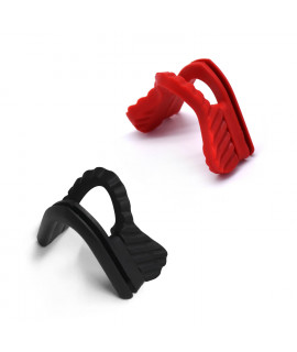 HKUCO Black And AllRed 2 pairs Replacement Silicone Nose Pads For Oakley M Frame Series Earsocks