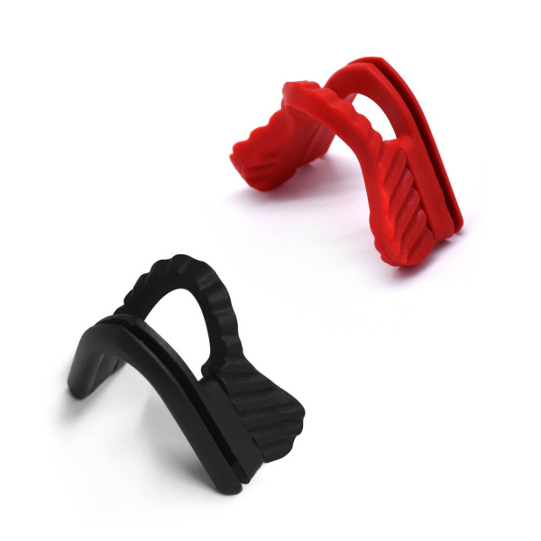HKUCO Black And AllRed 2 pairs Replacement Silicone Nose Pads For Oakley M Frame Series Earsocks