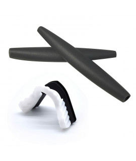 HKUCO Dark Grey Replacement Silicone Leg and White Nose Pads For Oakley M Frame Series Earsocks Rubber Kit