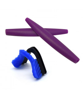 HKUCO Purple Replacement Silicone Leg and Blue Nose Pads For Oakley M Frame Series Earsocks Rubber Kit