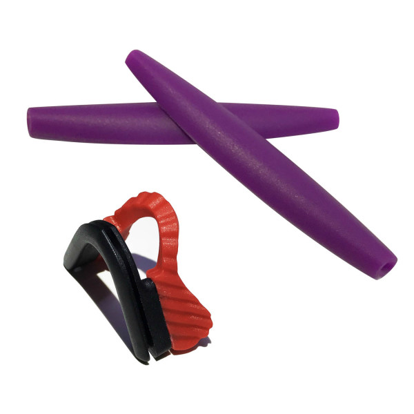 HKUCO Purple Replacement Silicone Leg and Red Nose Pads For Oakley M Frame Series Earsocks Rubber Kit