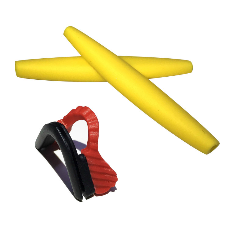 Hkuco Yellow Replacement Silicone Leg And Red Nose Pads For Oakley