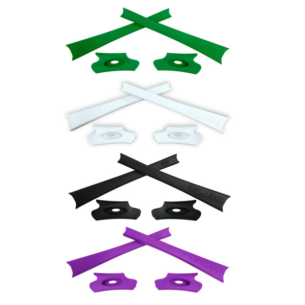 HKUCO Black/Green/White/Purple Replacement Rubber Kit For Oakley Flak Jacket /Flak Jacket XLJ  Sunglass Earsocks  