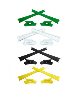 HKUCO Black/Green/White/Yellow Replacement Rubber Kit For Oakley Flak Jacket /Flak Jacket XLJ  Sunglass Earsocks  