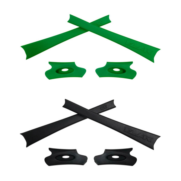 HKUCO Black/Green Replacement Rubber Kit For Oakley Flak Jacket /Flak Jacket XLJ  Sunglass Earsocks  