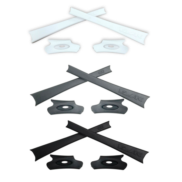 HKUCO Black/Grey/White Replacement Rubber Kit For Oakley Flak Jacket /Flak Jacket XLJ  Sunglass Earsocks  