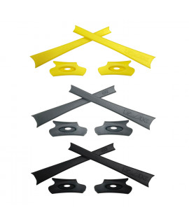 HKUCO Black/Grey/Yellow Replacement Rubber Kit For Oakley Flak Jacket /Flak Jacket XLJ  Sunglass Earsocks  