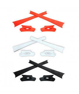 HKUCO Black/White/Orange Replacement Rubber Kit For Oakley Flak Jacket /Flak Jacket XLJ  Sunglass Earsocks  