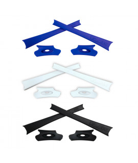 HKUCO Black/White/Dark Blue Replacement Rubber Kit For Oakley Flak Jacket /Flak Jacket XLJ  Sunglass Earsocks  