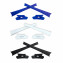 HKUCO Black/White/Dark Blue Replacement Rubber Kit For Oakley Flak Jacket /Flak Jacket XLJ  Sunglass Earsocks  