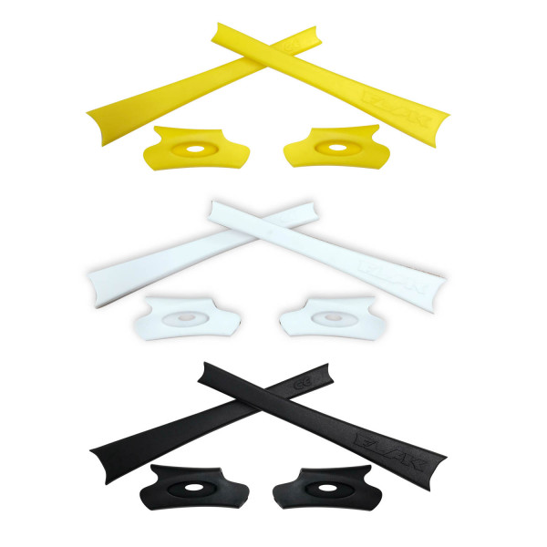 HKUCO Black/White/Yellow Replacement Rubber Kit For Oakley Flak Jacket /Flak Jacket XLJ  Sunglass Earsocks  