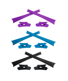 HKUCO Blue/Black/Purple Replacement Rubber Kit For Oakley Flak Jacket /Flak Jacket XLJ  Sunglass Earsocks  