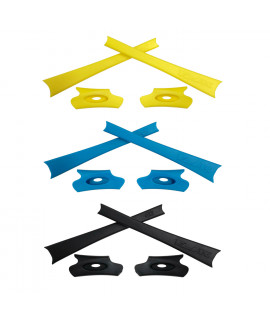 HKUCO Blue/Black/Yellow Replacement Rubber Kit For Oakley Flak Jacket /Flak Jacket XLJ  Sunglass Earsocks  