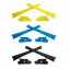 HKUCO Blue/Black/Yellow Replacement Rubber Kit For Oakley Flak Jacket /Flak Jacket XLJ  Sunglass Earsocks  