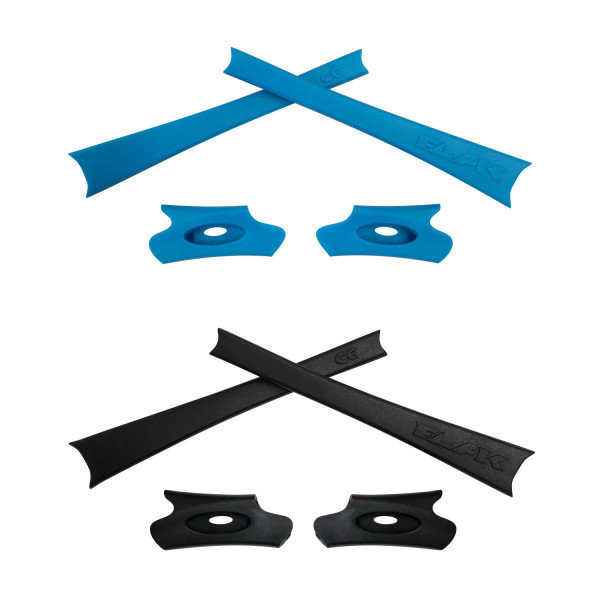 HKUCO Blue/Black Replacement Rubber Kit For Oakley Flak Jacket /Flak Jacket XLJ  Sunglass Earsocks  