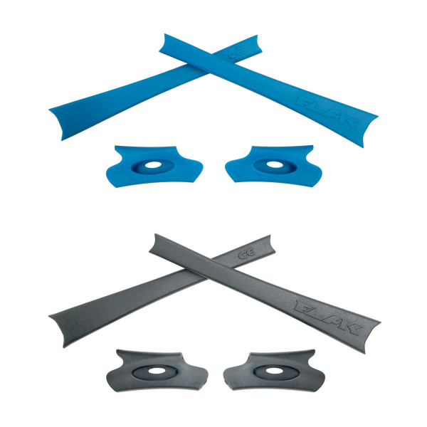 HKUCO Blue/Grey Replacement Rubber Kit For Oakley Flak Jacket /Flak Jacket XLJ  Sunglass Earsocks  