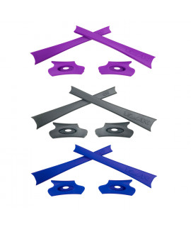 HKUCO Blue/Purple/Grey Replacement Rubber Kit For Oakley Flak Jacket /Flak Jacket XLJ  Sunglass Earsocks  