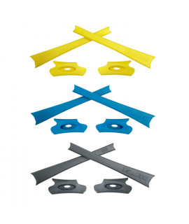 HKUCO Blue/Yellow/Grey Replacement Rubber Kit For Oakley Flak Jacket /Flak Jacket XLJ  Sunglass Earsocks  