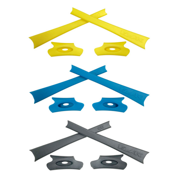 HKUCO Blue/Yellow/Grey Replacement Rubber Kit For Oakley Flak Jacket /Flak Jacket XLJ  Sunglass Earsocks  