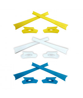 HKUCO Blue/Yellow/White Replacement Rubber Kit For Oakley Flak Jacket /Flak Jacket XLJ  Sunglass Earsocks  