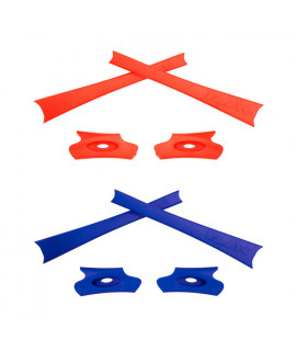 HKUCO Dark Blue/Orange Replacement Rubber Kit For Oakley Flak Jacket /Flak Jacket XLJ  Sunglass Earsocks  