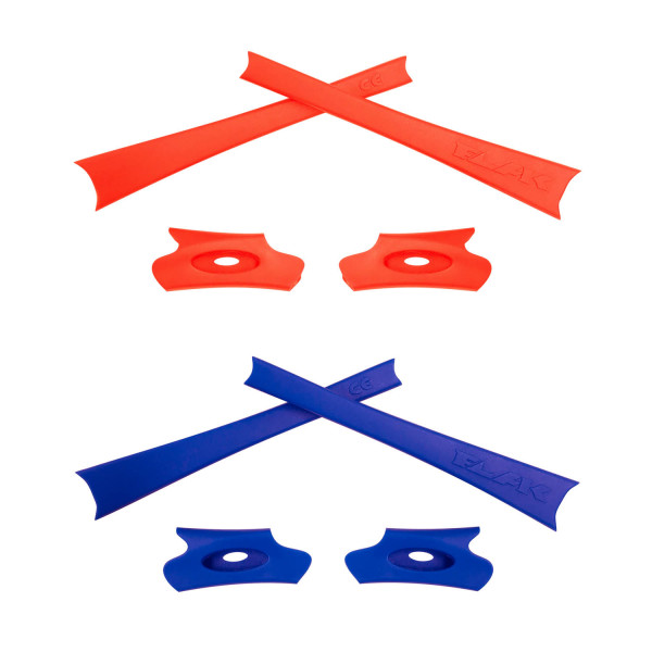 HKUCO Dark Blue/Orange Replacement Rubber Kit For Oakley Flak Jacket /Flak Jacket XLJ  Sunglass Earsocks  