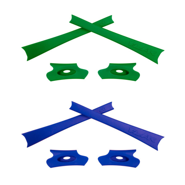 HKUCO Dark Blue/Green Replacement Rubber Kit For Oakley Flak Jacket /Flak Jacket XLJ  Sunglass Earsocks  