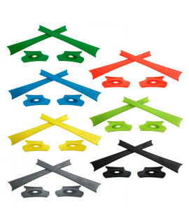 HKUCO Green/Yellow/Orange/Blue/Light Green/Grey/Black Replacement Rubber Kit For Oakley Flak Jacket /Flak Jacket XLJ  Sunglass Earsocks  