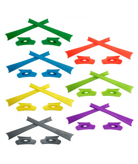 HKUCO Green/Yellow/Orange/Blue/Light Green/Grey/Purple Replacement Rubber Kit For Oakley Flak Jacket /Flak Jacket XLJ  Sunglass Earsocks  