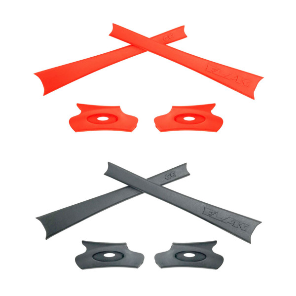 HKUCO Grey/Orange Replacement Rubber Kit For Oakley Flak Jacket /Flak Jacket XLJ  Sunglass Earsocks  