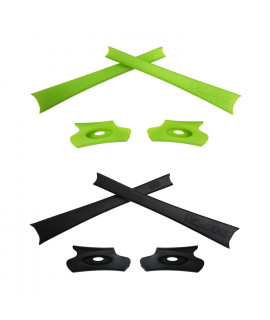 HKUCO Light Green/Black Replacement Rubber Kit For Oakley Flak Jacket /Flak Jacket XLJ  Sunglass Earsocks  