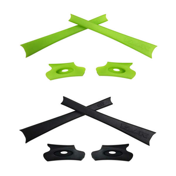 HKUCO Light Green/Black Replacement Rubber Kit For Oakley Flak Jacket /Flak Jacket XLJ  Sunglass Earsocks  