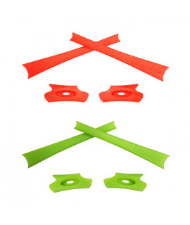 HKUCO Light Green/Orange Replacement Rubber Kit For Oakley Flak Jacket /Flak Jacket XLJ  Sunglass Earsocks  
